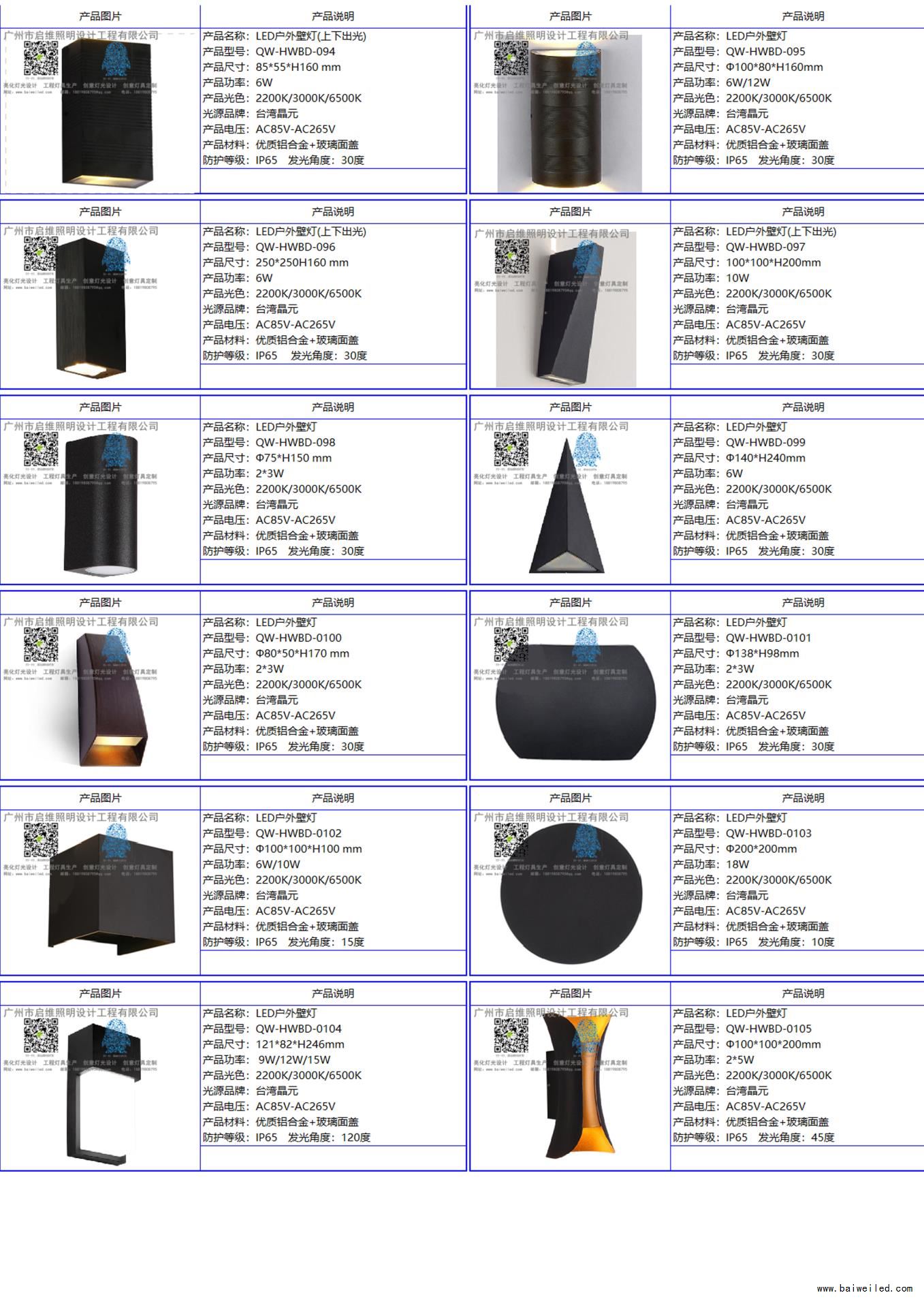 大功率户外壁灯，射灯灯，柱子灯，亮化灯具 户外防水单色全彩外控